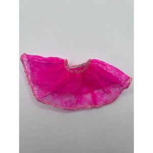 Vintage Mattel Barbie Bright Pink Lace Tutu Skirt 1990s Doll Clothing Ballerina